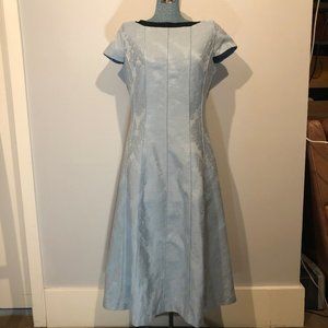 Positive Attitude A-Line Jacquard Dress - Blue